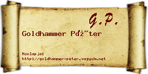 Goldhammer Péter névjegykártya